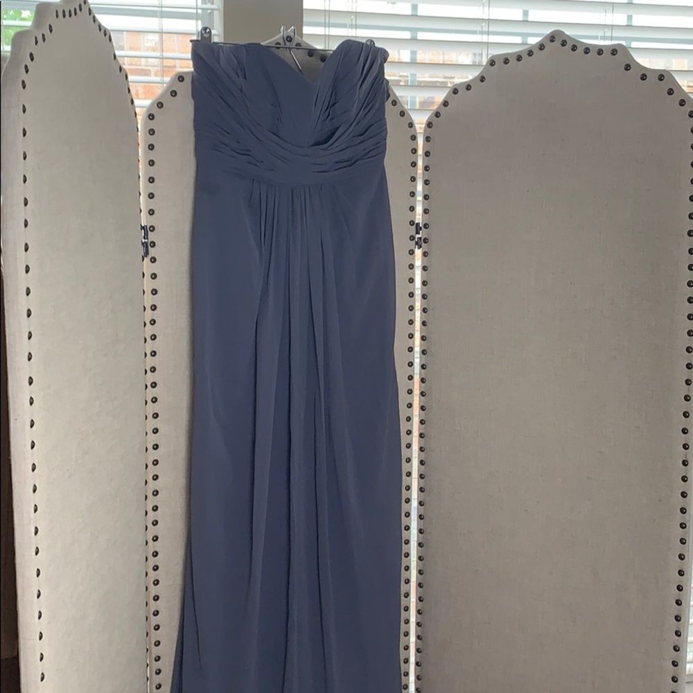 David’s bridal grey blue dress